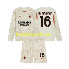 Tenue AC Milan Mike Maignan 16 Gardien Enfant Troisieme 2024-2025 Maillot de Foot ML